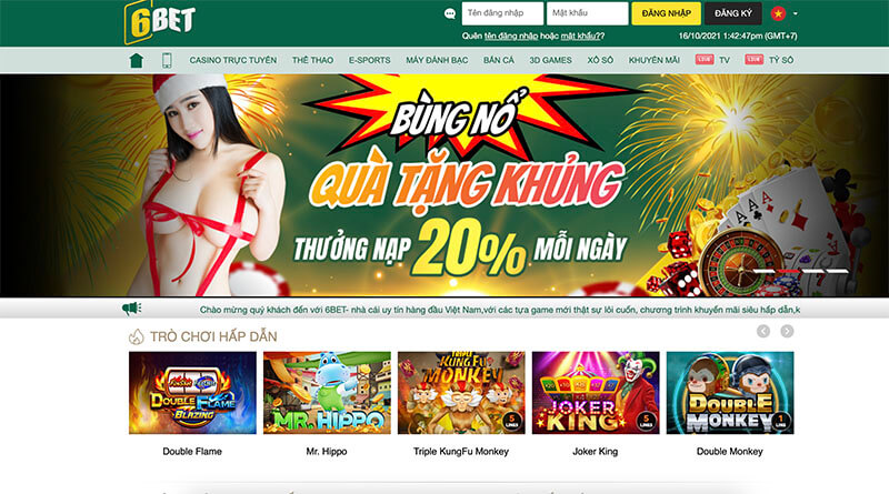 6Bet - Nhà cái số 1 của sự uy tín và chất lượng Giao diện