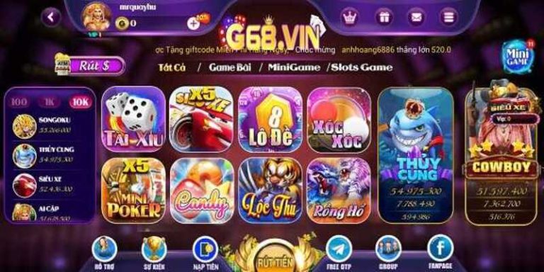Game đánh bài G68 Vin - Huyền thoại thống trị game đổi thưởng G68.VIN