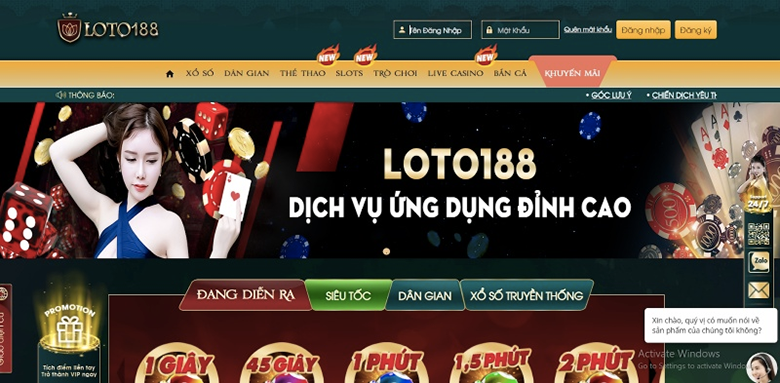 Loto188 - Sân chơi cá độ với lượng người truy cập cao nhất 2023 Giao diện