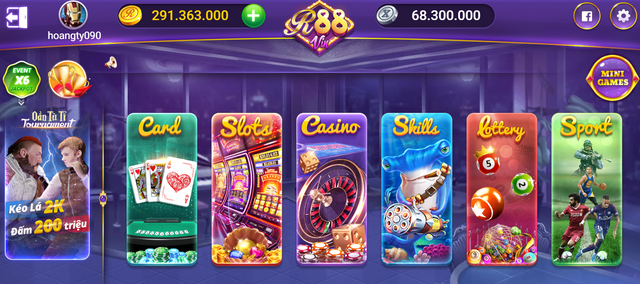 Game đánh bài R88Vin: Đánh giá game đổi thưởng uy tín 2022 giao diện