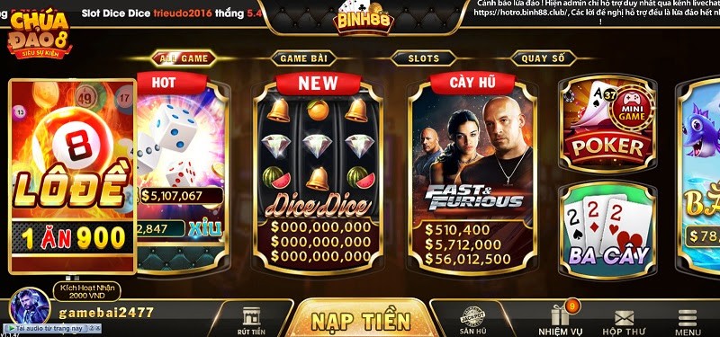Binh88 Club - Cổng game bài số 1 trong làng cá cược đổi thưởng Giao diện