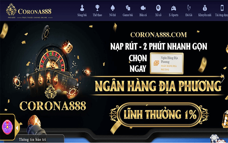 Corona888 - Tìm hiểu thông tin về nhà cái hàng đầu châu Á Giao diện