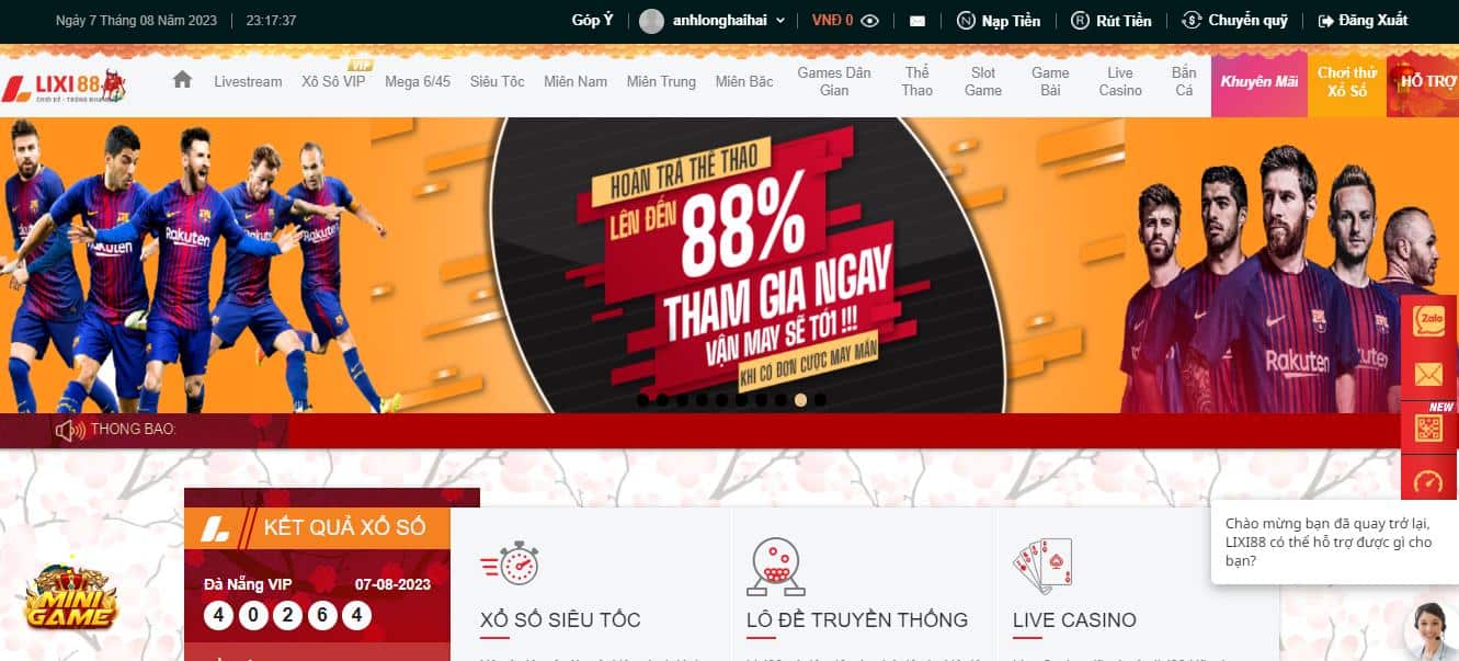 Lixi88 - Nhà cái trực tuyến được đánh giá cao nhất 2022 Giao diện