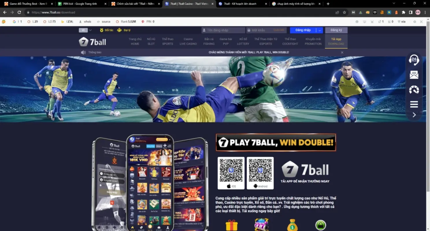 7Ball - Niềm kiêu hãnh của giới giải trí cá cược trực tuyến tai-app-7ball