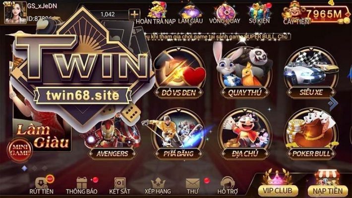 Game đánh bài Twin - Ông trùm game đổi thưởng thị trường Việt Giao diện